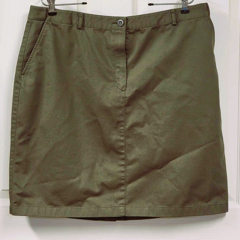 Avocado Green Denim Skirt Size 18
